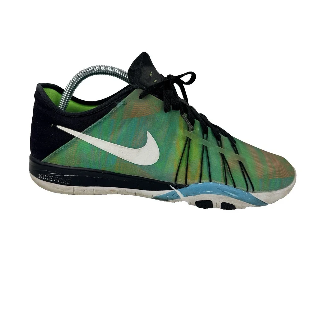 Womens Nike Free TR 6 PRT Running Shoes Sneakers Lime Green Blue Sz 9 Trainers - Picture 8 of 15